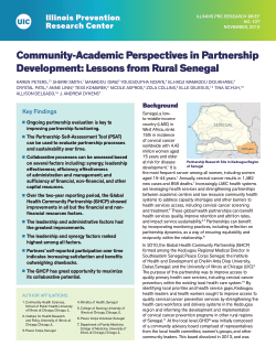 Community-Academic Perspectives in Partnership Development: Lessons from Rural Senegal