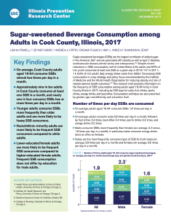 Sugar-sweetened Beverage Consumption among Adults, Cook County IL, 2017