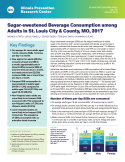 Sugar-sweetened Beverage Consumption among Adults in St. Louis City and County, MO, 2017