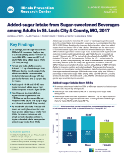 Added-sugar Intake from Sugar-sweetened Beverages among Adults in St. Louis City and County, MO