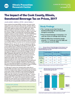 The Impact of the Cook County, Illinois, Sweetened Beverage Tax on Prices, 2017