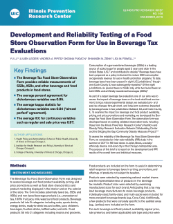 Development and Reliability Testing of a Food Store Observation Form for Use in Beverage Tax Evaluations