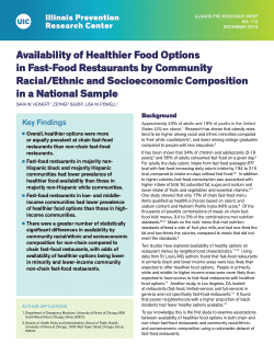 Availability of Healthier Food Options in Fast Food Restaurants by Community Racial/Ethnic and Socioeconomic Composition in a National Sample