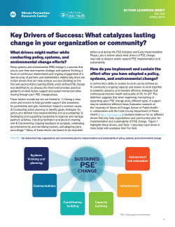 Key drivers of success: What catalyzes lasting change in your organization or community?