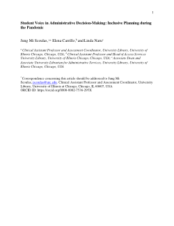 Student Voice in Administrative Decision-Making: Inclusive Planning during the Pandemic