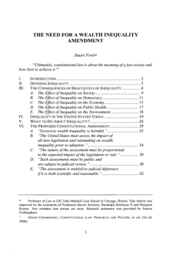 The Need for a Wealth Inequality Amendment