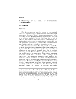 A Hierarchy of the Goals of International Criminal Courts
