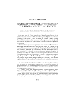Review of Veterans Law Decisions of the Federal Circuit, 2021 Edition