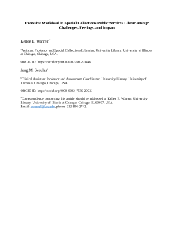 Excessive Workload in Special Collections Public Services Librarianship: Challenges, Feelings, and Impact
