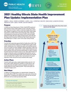 2021 Healthy Illinois State Health Improvement Plan Update: Implementation Plan