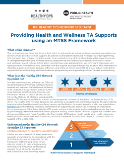 Providing Health and Wellness TA Supports using an MTSS Framework