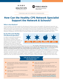How Can the Healthy CPS Network Specialist Support the Network & Schools?