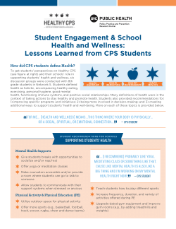 Student Engagement & School Health and Wellness: Lessons Learned from CPS Students