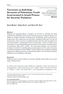 Terrorism as Self-Help: Accounts of Palestinian Youth Incarcerated in Israeli Prisons for Security Violations