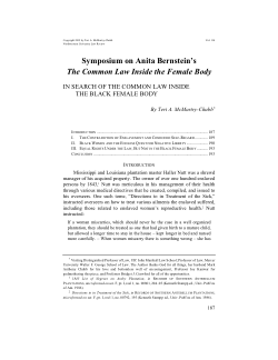 In Search of the Common Law Inside the Black Female Body
