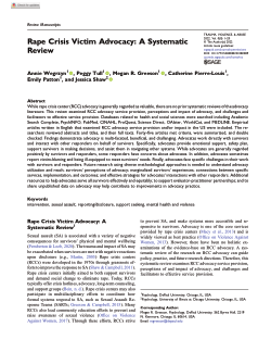 Rape Crisis Victim Advocacy: A Systematic Review