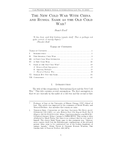 The New Cold War with China and Russia: Same as the Old Cold War?