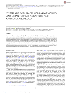 STREETS AND OPEN SPACES: COMPARING MOBILITY AND URBAN FORM AT ANGAMUCO AND CHUNCHUCMIL, MEXICO