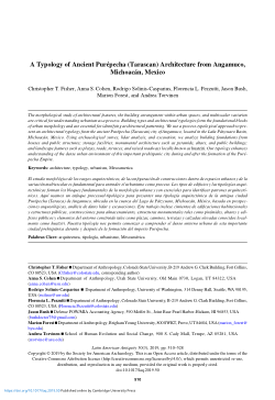 A Typology of Ancient Purépecha (Tarascan) Architecture from Angamuco, Michoacán, Mexico