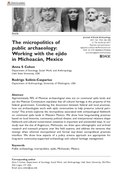 The micropolitics of public archaeology: Working with the ejido in Michoacán, Mexico