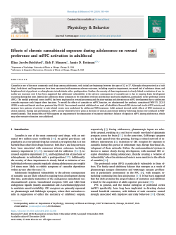 Effects of chronic cannabinoid exposure during adolescence on reward preference and mPFC activation in adulthood