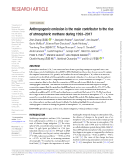 Anthropogenic emission is the main contributor to the rise of atmospheric methane during 1993–2017