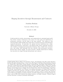 Shaping Incentives through Measurement and Contracts