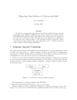 Exporting Ada Software to Python and Julia