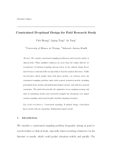 Constrained D-optimal Design for Paid Research Study