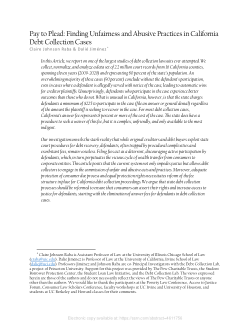 Pay to Plead: Unconstitutional Answer Fees in California Debt Collection Lawsuits