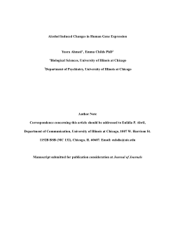 Alcohol Induced Changes in Human Gene Expression