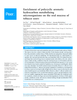 Enrichment of polycyclic aromatic hydrocarbon metabolizing microorganisms on the oral mucosa of tobacco users