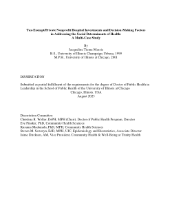 Tax-Exempt/Private Nonprofit Hospital Investments and Decision-Making Factors in Addressing the Social Determinants of Health: A Multi-Case Study