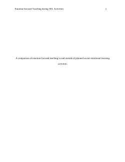 A Comparison of Emotion-Focused Teaching in and Outside of Planned Social–Emotional Learning Activities