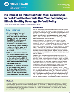No Impact on Potential Kids’ Meal Substitutes in Fast-Food Restaurants One Year Following an Illinois Healthy Beverage Default Policy