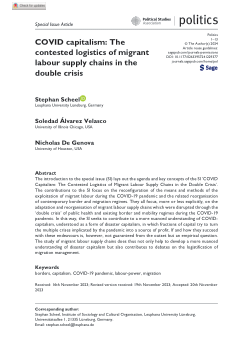 COVID capitalism: The contested logistics of migrant labour supply chains in the double crisis