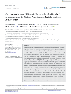 Gut microbiota are differentially correlated with blood pressure status in African American collegiate athletes: A pilot study