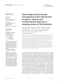 Swimming and the human microbiome at the intersection of sports, clinical, and environmental sciences: A scoping review of the literature