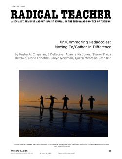 Un/Commoning Pedagogies: Moving To/Gather in Difference