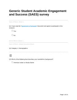 Student Academic Engagement and Success (SAES) survey