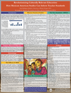 Revolutionizing Culturally Relevant Education: How Mexican American Studies can Inform Teacher Standards
