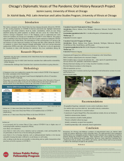 Chicago's Diplomatic Voces of the Pandemic Oral History Research Project