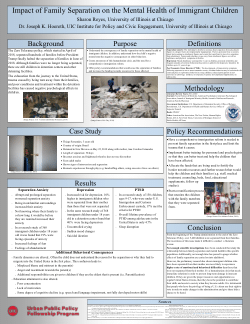 Impact of Family Separation on the Mental Health of Immigrant Children