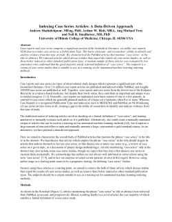 A set of PubMed Case Series articles to serve as a training corpus for automated machine learning indexing methods