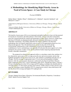 <b>A Methodology for Identifying High Priority Areas in Need of Green Space: A Case Study in Chicago</b>
