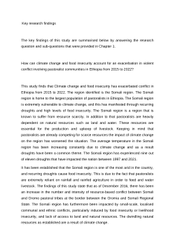 Research data on the impact of climate change and food insecurity on conflict in Ethiopia