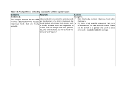 Guidelines development for caregiver feeding practices