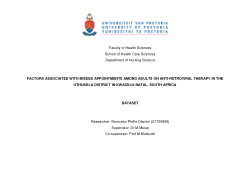 Determining factors associated with missed appointments among adults on anti-retroviral therapy in the uThukela District of KwaZulu-Natal
