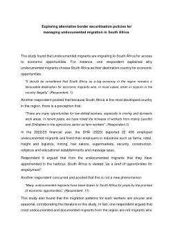 Drivers of undocumented migration in South Africa