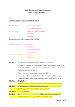 Investigation of how Life Sciences teachers use discursive moves to establish a dialogic discourse when teaching cell cycle in Grade 10